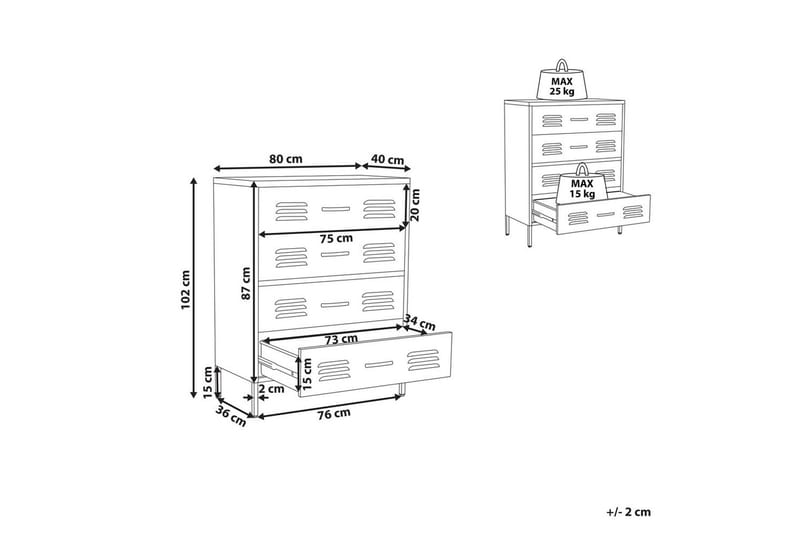 Byrå Enago Vit - Vit - Förvaring - Förvaringsmöbler - Byrå - Hallbyrå