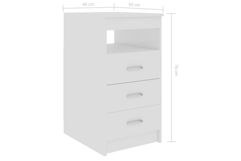 Byrå högglans vit 40x50x76 cm spånskiva - Vit - Förvaring - Förvaringsmöbler - Byrå - Hallbyrå