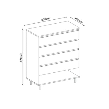 Byrå Herta 80x40x97 cm - vit/ljust trä - Förvaring - Förvaringsmöbler - Byrå - Hallbyrå