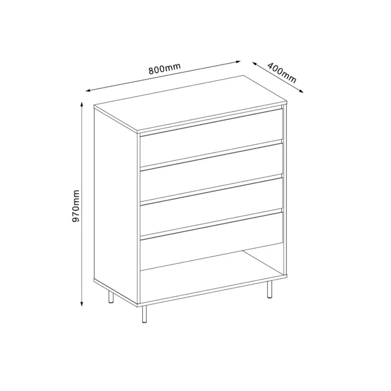 Byrå Herta 80x40x97 cm - vit/ljust trä - Förvaring - Förvaringsmöbler - Byrå - Hallbyrå