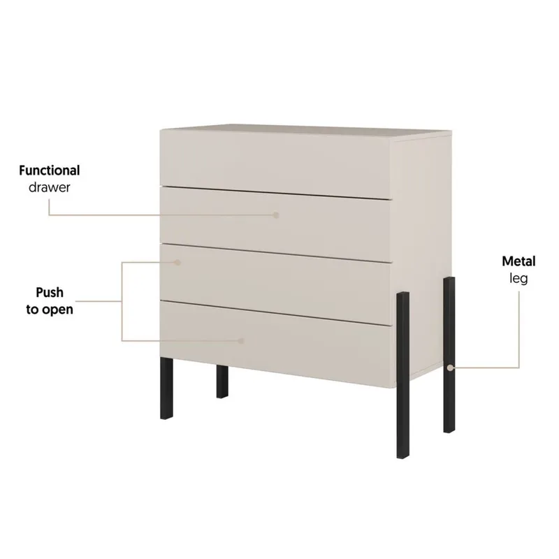 Byrå Jukon S med 4 Lådor - Förvaring - Förvaringsmöbler - Byrå - Hallbyrå