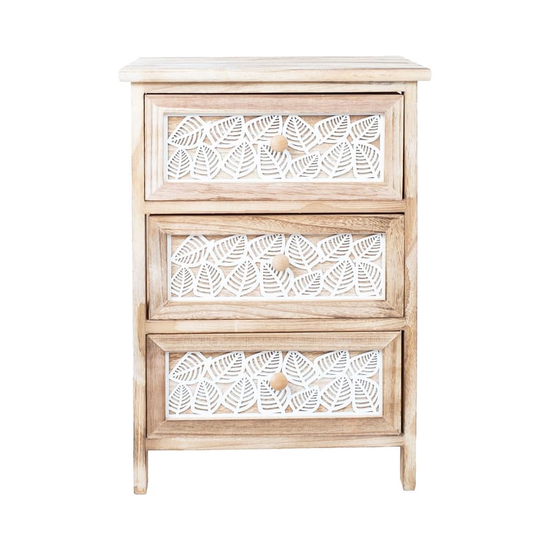 Byrå Kaseke med 3 förvaringsenheter 40x29x58 cm - naturlig - Förvaring - Förvaringsmöbler - Byrå - Hallbyrå