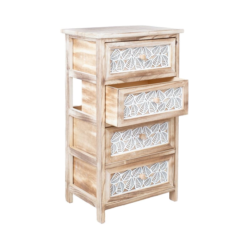 Byrå Kaseke med 4 förvaringsenheter 40x29x73 cm - naturlig - Förvaring - Förvaringsmöbler - Byrå - Hallbyrå