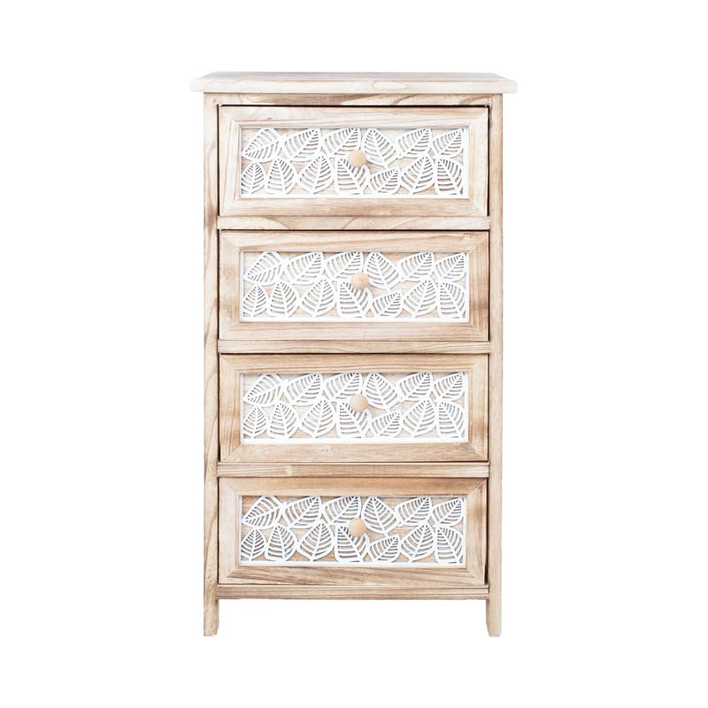 Byrå Kaseke med 4 förvaringsenheter 40x29x73 cm - naturlig - Förvaring - Förvaringsmöbler - Byrå - Hallbyrå