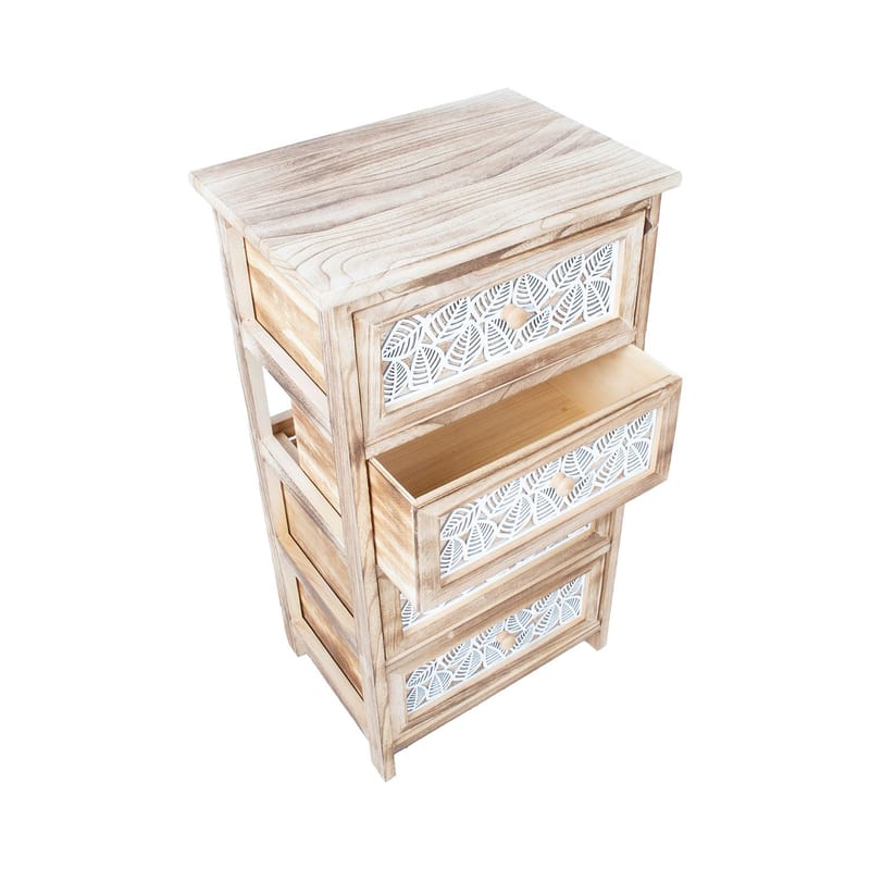 Byrå Kaseke med 4 förvaringsenheter 40x29x73 cm - naturlig - Förvaring - Förvaringsmöbler - Byrå - Hallbyrå