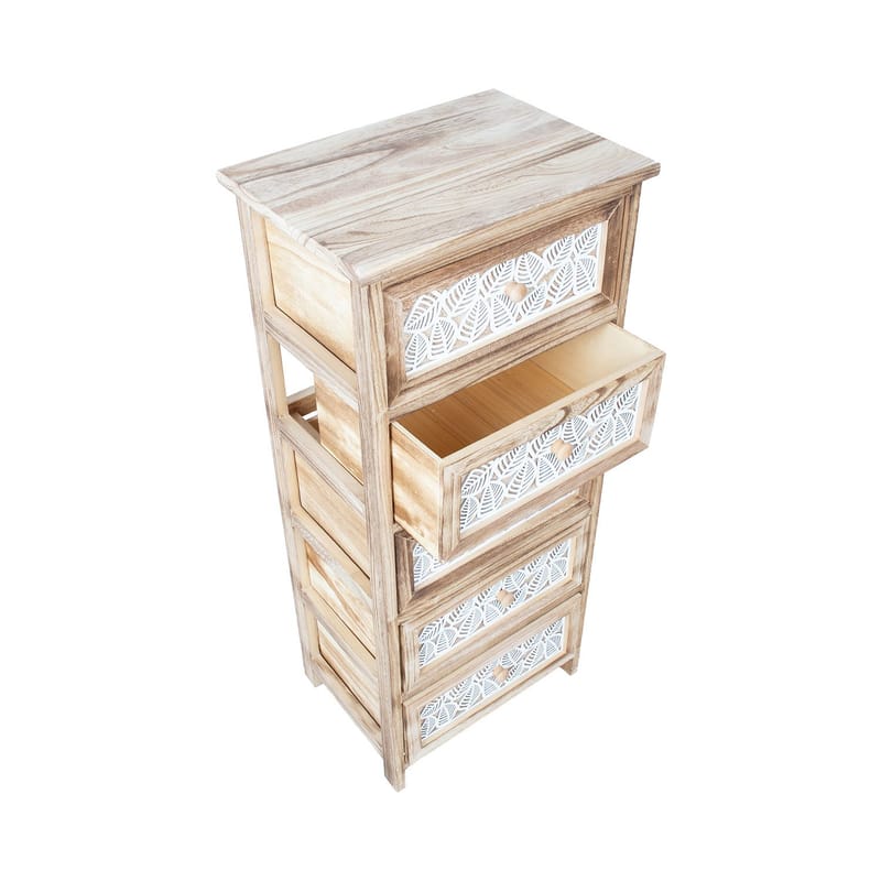 Byrå Kaseke med 5 förvaringsfack 40x29x90 cm - naturlig - Förvaring - Förvaringsmöbler - Byrå - Hallbyrå