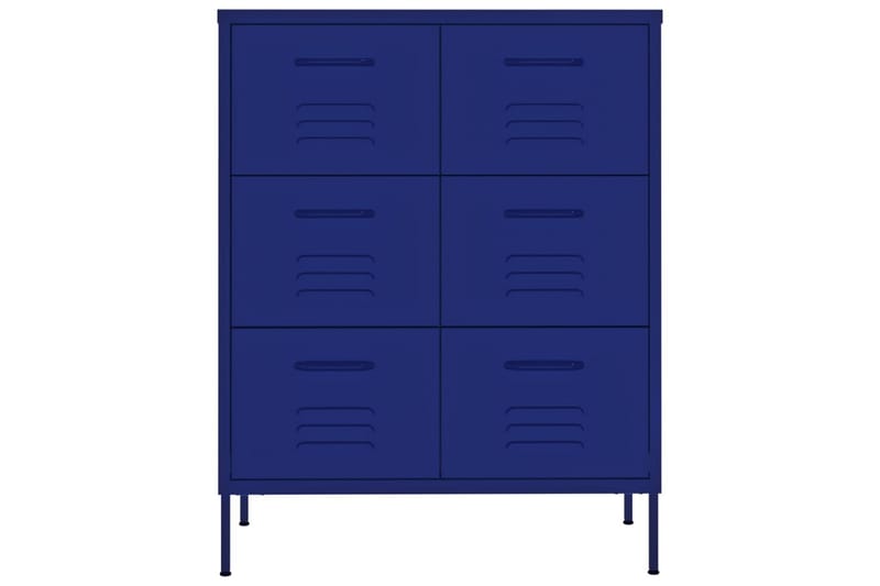Byrå marinblå 80x35x101,5 cm stål - Blå - Hallförvaring - Hallbyrå - Byrå