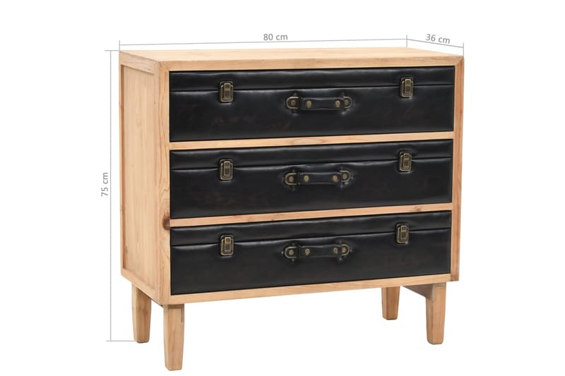 Byrå massivt granträ 80x36x75 cm - Brun - Förvaring - Förvaringsmöbler - Byrå