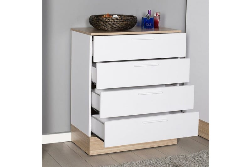 Byrå Matul Ek / Vit - Mediumfärgat trä/Vit - Förvaring - Förvaringsmöbler - Byrå - Hallbyrå