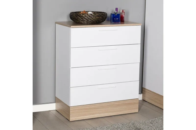 Byrå Matul Ek / Vit - Mediumfärgat trä/Vit - Förvaring - Förvaringsmöbler - Byrå - Hallbyrå