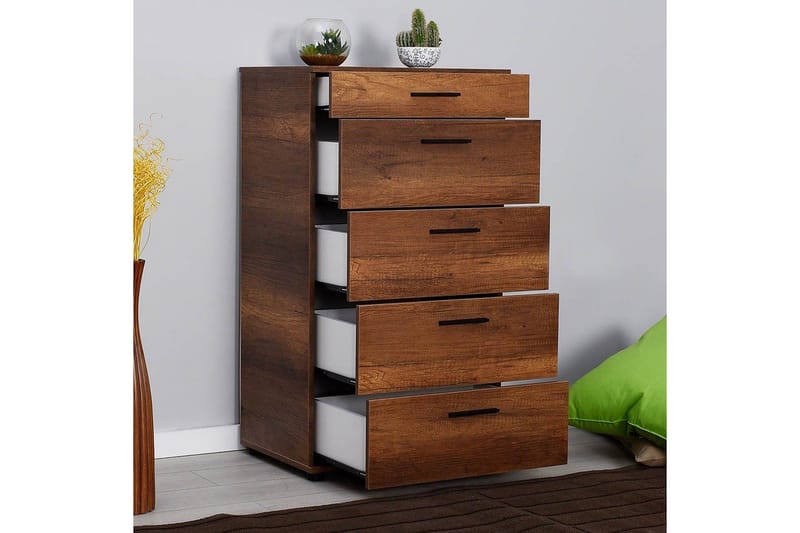 Byrå Matul Valnöt - Rödfärgat trä - Förvaring - Förvaringsmöbler - Byrå - Hallbyrå