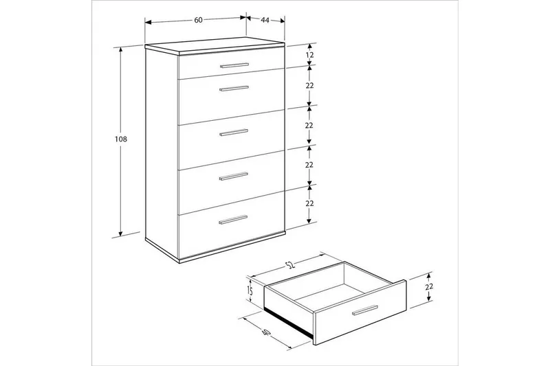 Byrå Matul Valnöt - Rödfärgat trä - Förvaring - Förvaringsmöbler - Byrå - Hallbyrå