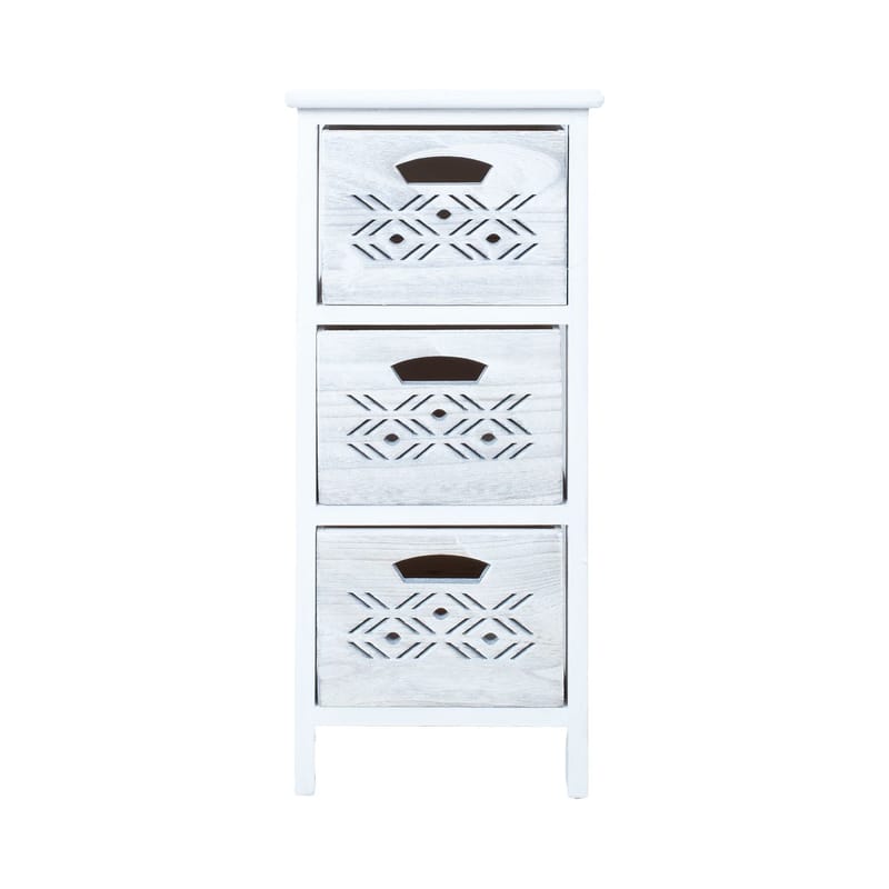 Byrå Mihkli med 3 förvaringsenheter 26x32x63 cm - vit - Förvaring - Förvaringsmöbler - Byrå - Hallbyrå