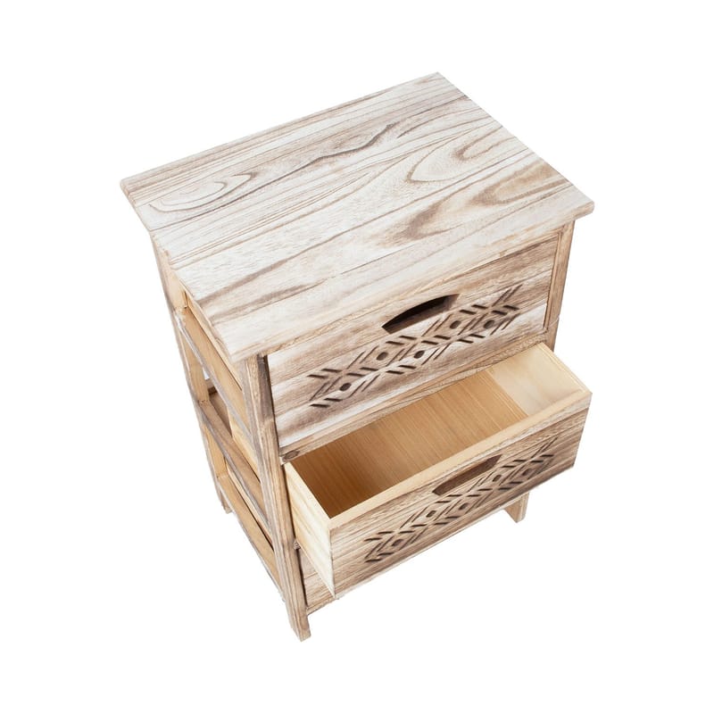 Byrå Mihkli med 3 förvaringsenheter 40x29x58 cm - Natur - Förvaring - Förvaringsmöbler - Byrå - Hallbyrå