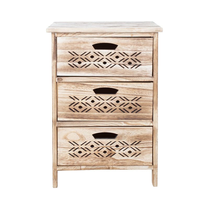 Byrå Mihkli med 3 förvaringsenheter 40x29x58 cm - Natur - Förvaring - Förvaringsmöbler - Byrå - Hallbyrå