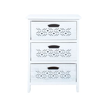 Byrå Mihkli med 3 förvaringsenheter 40x29x58 cm - Vit - Förvaring - Förvaringsmöbler - Byrå - Hallbyrå