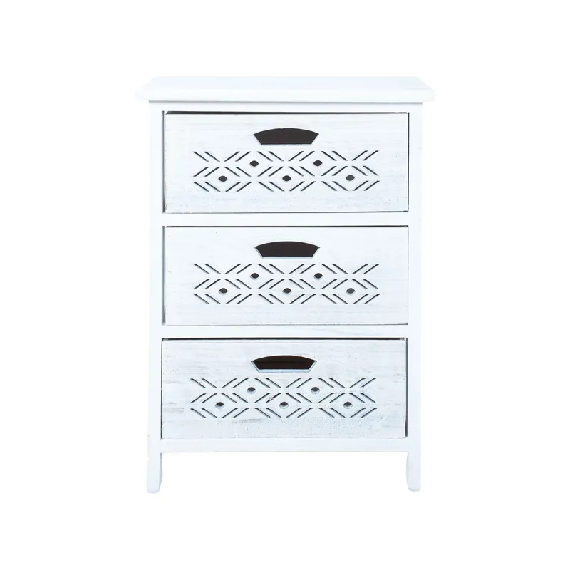 Byrå Mihkli med 3 förvaringsenheter 40x29x58 cm - Vit - Förvaring - Förvaringsmöbler - Byrå - Hallbyrå