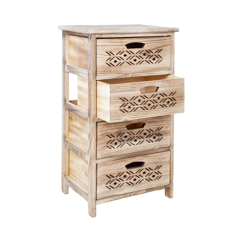 Byrå Mihkli med 4 förvaringsenheter 40x29x73 cm - Natur - Förvaring - Förvaringsmöbler - Byrå - Hallbyrå