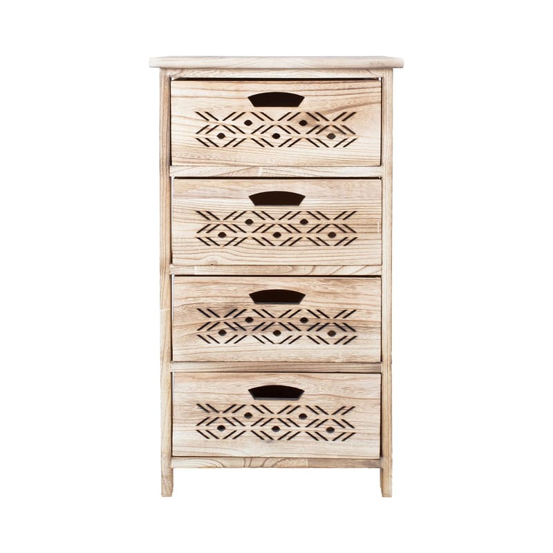 Byrå Mihkli med 4 förvaringsenheter 40x29x73 cm - Natur - Förvaring - Förvaringsmöbler - Byrå - Hallbyrå