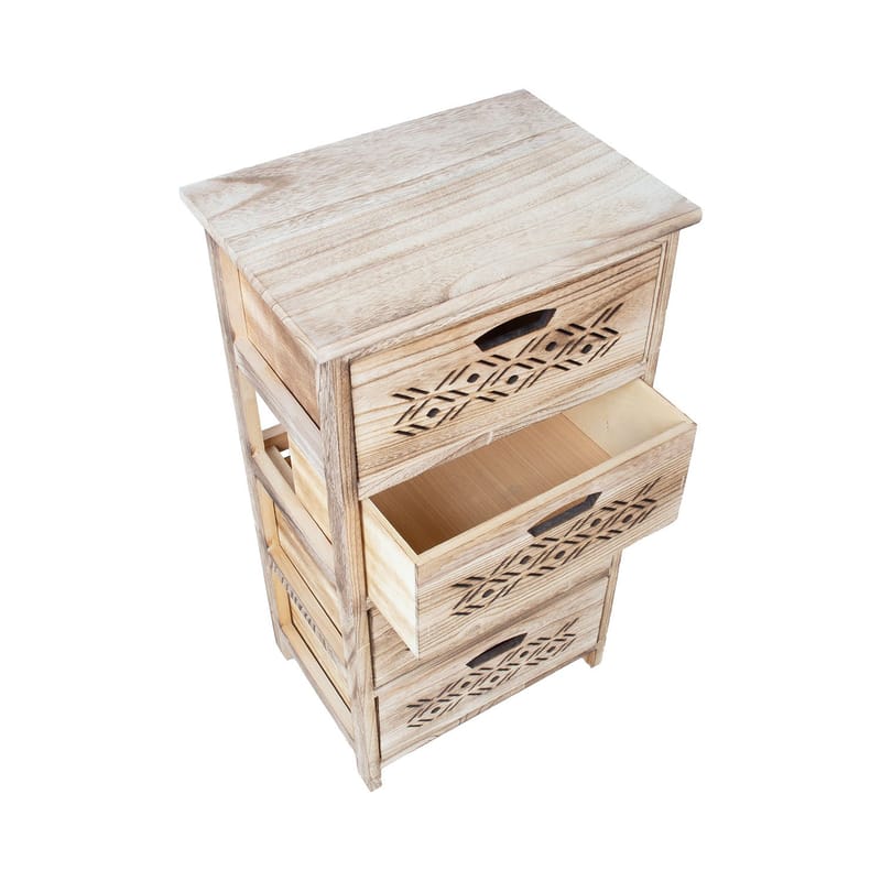 Byrå Mihkli med 4 förvaringsenheter 40x29x73 cm - Natur - Förvaring - Förvaringsmöbler - Byrå - Hallbyrå