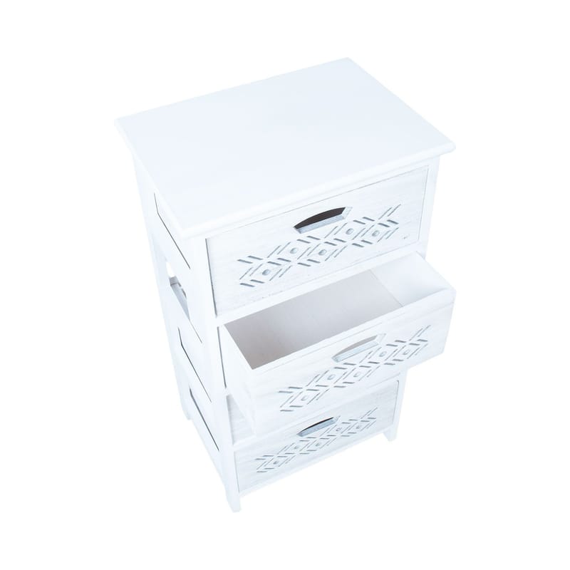 Byrå Mihkli med 4 förvaringsenheter 40x29x73 cm - Vit - Förvaring - Förvaringsmöbler - Byrå - Hallbyrå