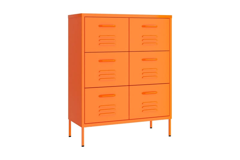 Byrå orange 80x35x101,5 cm stål - Orange - Hallförvaring - Hallbyrå - Byrå