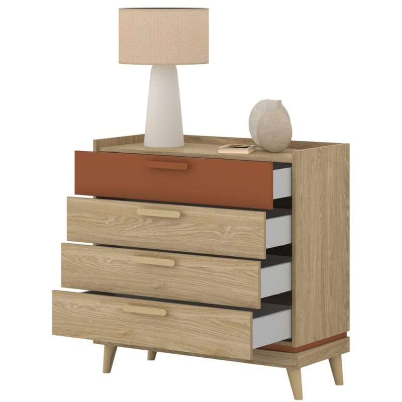 Byrå Scandi med 4 lådor - Oljerad Ek - Förvaring - Förvaringsmöbler - Byrå - Hallbyrå