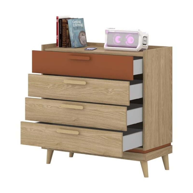 Byrå Scandi med 4 lådor - Oljerad Ek - Förvaring - Förvaringsmöbler - Byrå - Hallbyrå