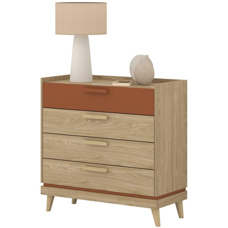 Byrå Scandi med 4 lådor - Oljerad Ek - Förvaring - Förvaringsmöbler - Byrå - Hallbyrå