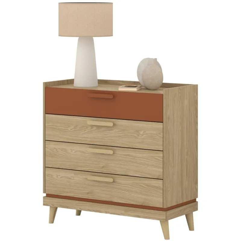 Byrå Scandi med 4 lådor - Oljerad Ek - Förvaring - Förvaringsmöbler - Byrå - Hallbyrå