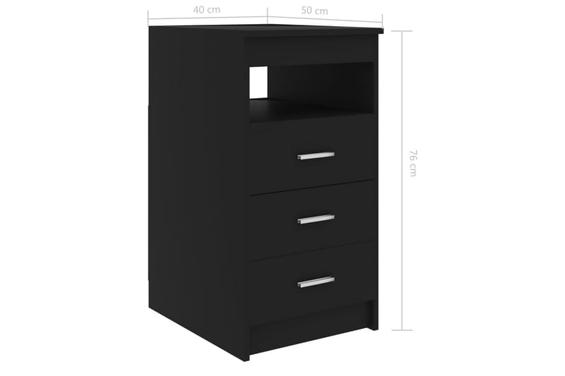 Byrå svart 40x50x76 cm spånskiva - Svart - Förvaring - Förvaringsmöbler - Byrå - Hallbyrå