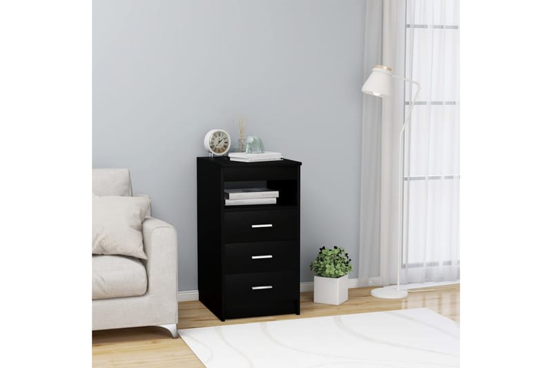Byrå svart 40x50x76 cm spånskiva - Svart - Förvaring - Förvaringsmöbler - Byrå - Hallbyrå