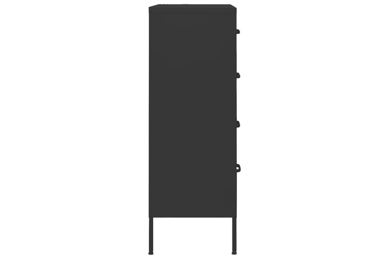 Byrå svart 80x35x101,5 cm stål - Svart - Förvaring - Förvaringsmöbler - Byrå