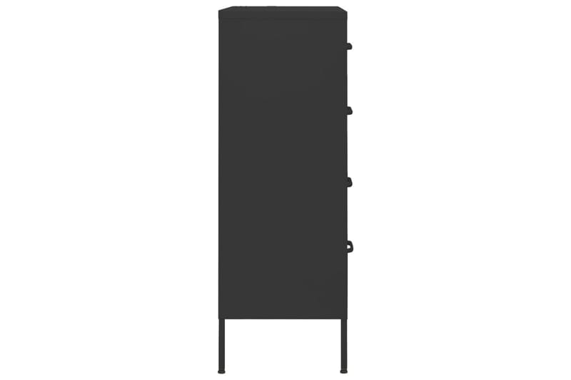Byrå svart 80x35x101,5 cm stål - Svart - Hallförvaring - Hallbyrå - Byrå