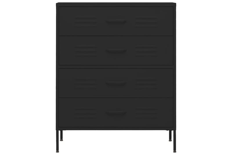 Byrå svart 80x35x101,5 cm stål - Svart - Förvaring - Förvaringsmöbler - Byrå