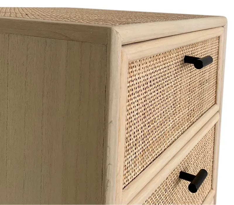 Byrå svart med rotting - React - Ljus ek / svart - Förvaring - Förvaringsmöbler - Byrå - Hallbyrå