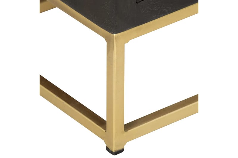 Byrå svart och guld 45x30x105 cm massivt mangoträ - Svart - Förvaring - Förvaringsmöbler - Byrå - Hallbyrå