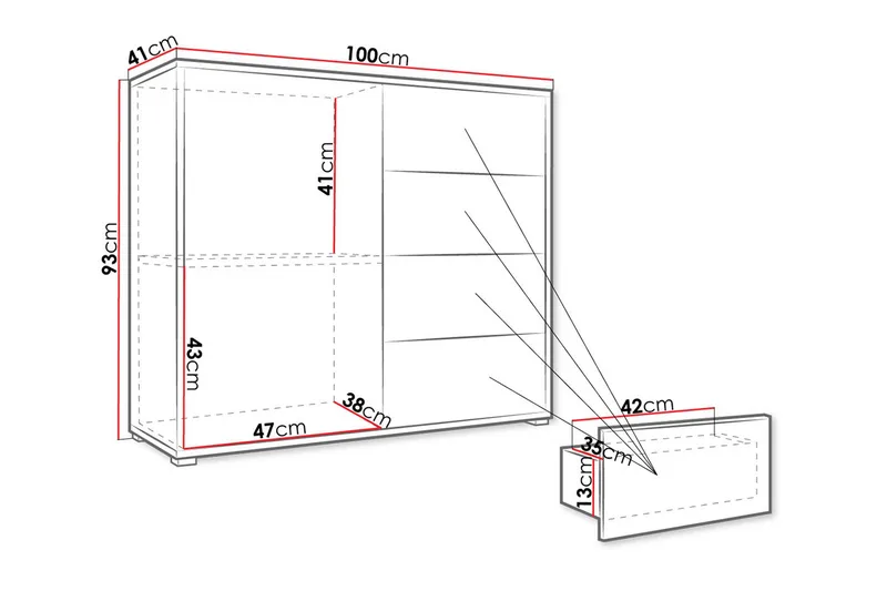 Byrå - Vit - Förvaring - Förvaringsmöbler - Byrå - Hallbyrå