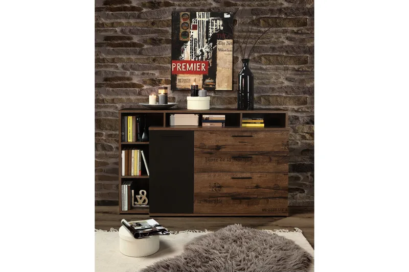 Cannop Byrå 153 cm - Brun/Svart - Förvaring - Förvaringsmöbler - Byrå