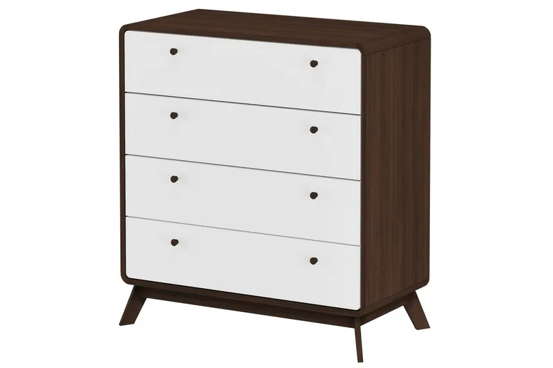 Byrå Cassie Valnöt/Vit - Valnöt/Vit - Förvaring - Förvaringsmöbler - Byrå - Hallbyrå