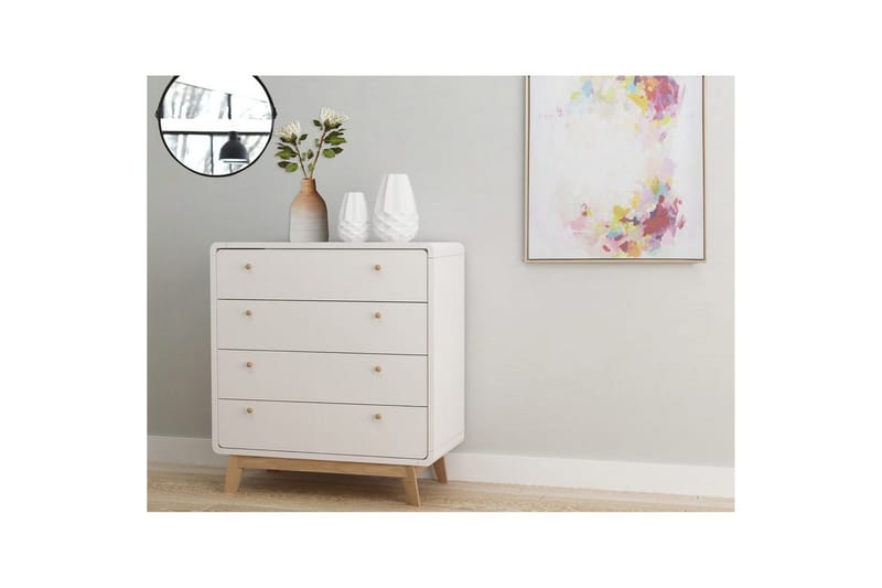 Byrå Cassie Vit/Vit - Vit/Vit - Förvaring - Förvaringsmöbler - Byrå - Hallbyrå