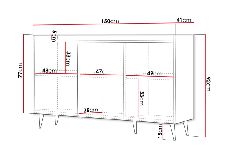 Chiku Byrå 150 cm - Beige - Förvaring - Förvaringsmöbler - Byrå