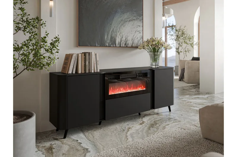 Clement Byrå 200 cm - Svart - Förvaring - Förvaringsmöbler - Byrå