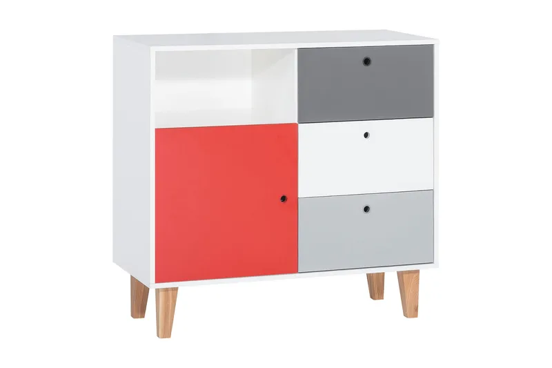 Concept Byrå Vit/Mörkgrå/Röd, VOX