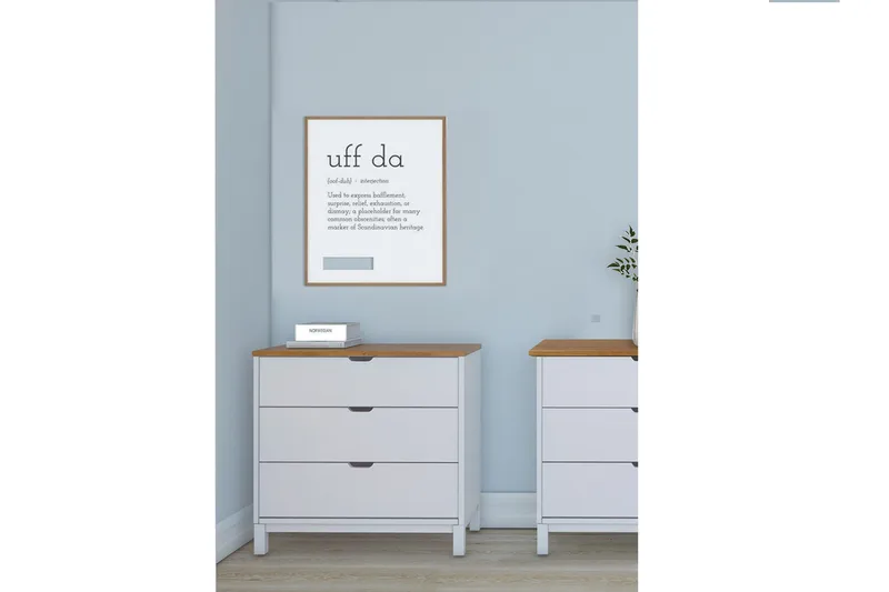 Crotone Byrå 76x39 cm 3 Lådor - Vit - Förvaring - Förvaringsmöbler - Byrå - Hallbyrå