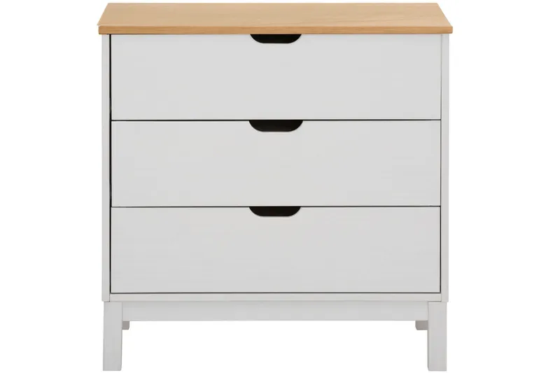 Crotone Byrå 76x39 cm 3 Lådor, Vit