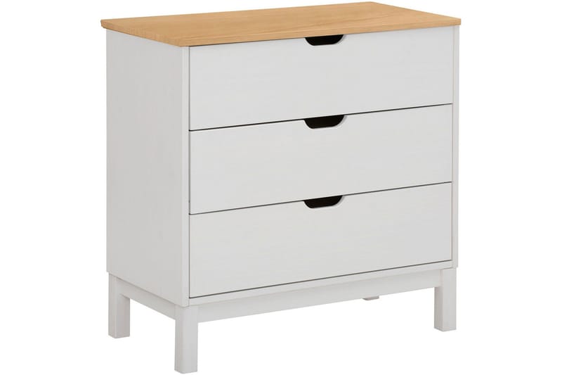 Crotone Byrå 76x39 cm 3 Lådor - Vit - Förvaring - Förvaringsmöbler - Byrå - Hallbyrå