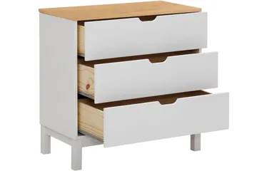 Crotone Byrå 76x39 cm 3 Lådor - Vit - Förvaring - Förvaringsmöbler - Byrå - Hallbyrå