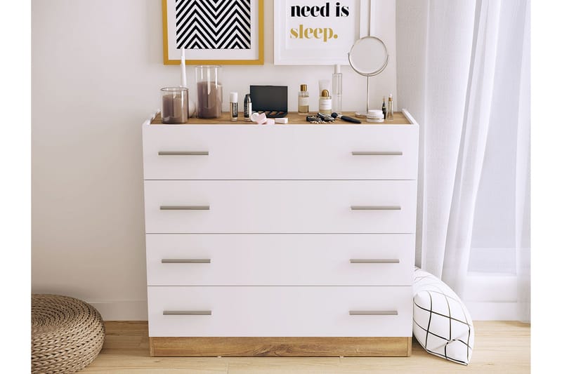 Dentro Byrå 100x40x90 cm - Beige/Vit - Förvaring - Förvaringsmöbler - Byrå - Hallbyrå