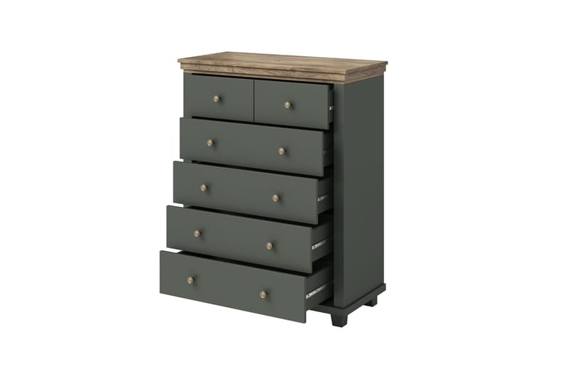 Doade Byrå 171 cm - Grön|Natur - Förvaring - Förvaringsmöbler - Byrå - Hallbyrå